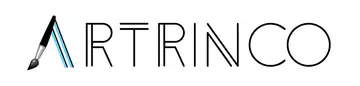Artrinco wordmark in thin modern lettering with the letter A styled like a paintbrush tip